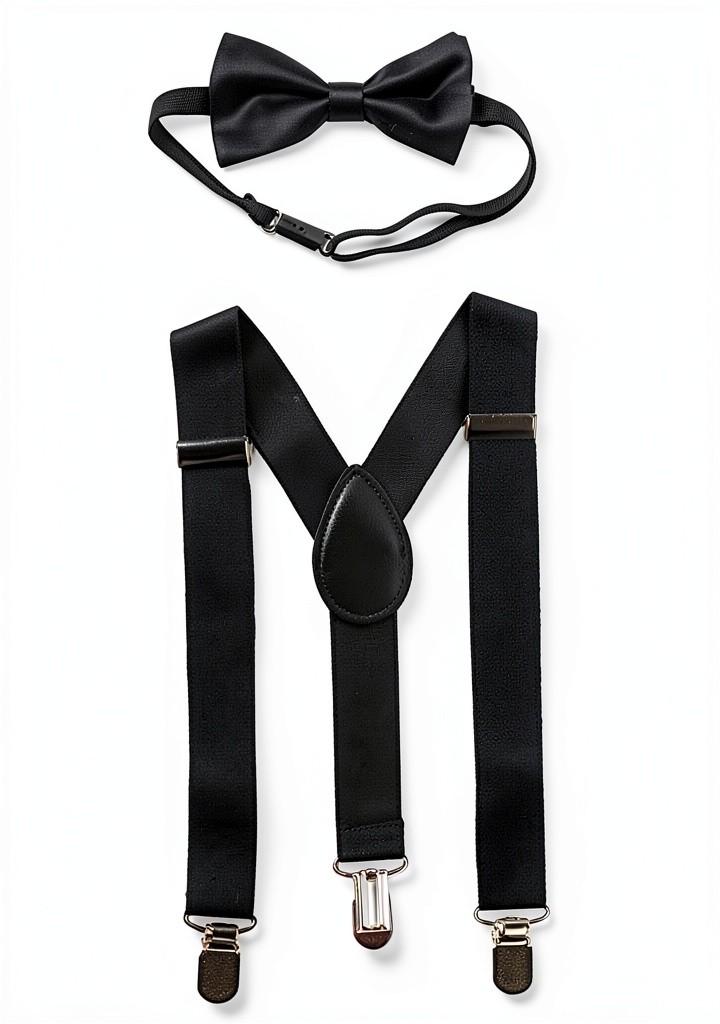 Kids wearing the suspenders and bow tie set at a formal event