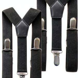 Boys Suspenders Adjustable Elastic Durable Clips 2 Pack-0
