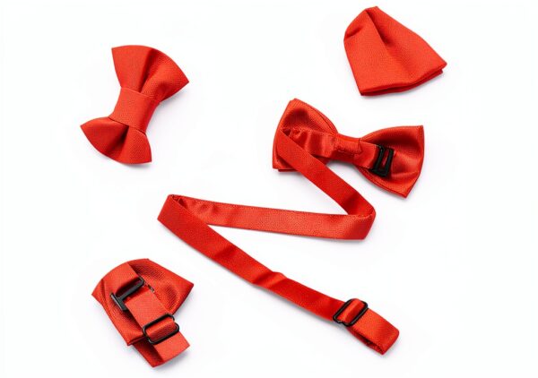 Kids Suspenders Bow Tie Set Adjustable Red Formal Wear-3