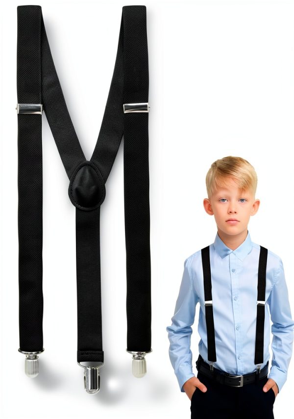 Kids Suspenders Elastic Y Back Design Strong Metal Clips