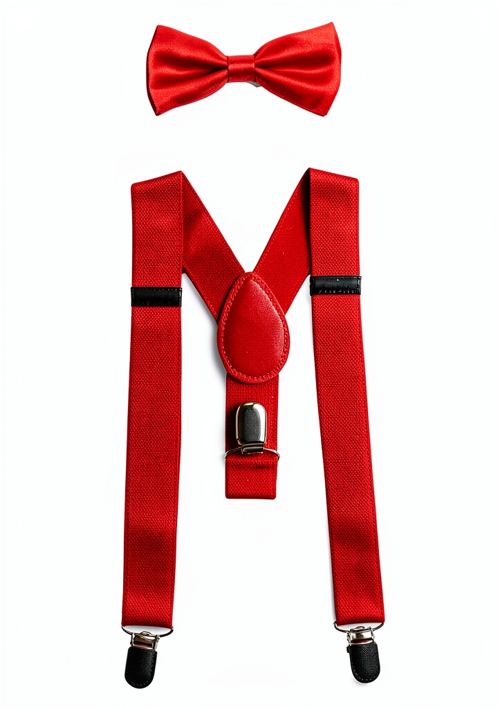 Baby wearing suspenders and bow tie set in a formal setting