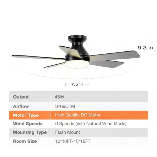 addlon Modern Ceiling Fan with Light Remote Control Quiet-2