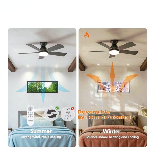 addlon Modern Ceiling Fan with Light Remote Control Quiet-4