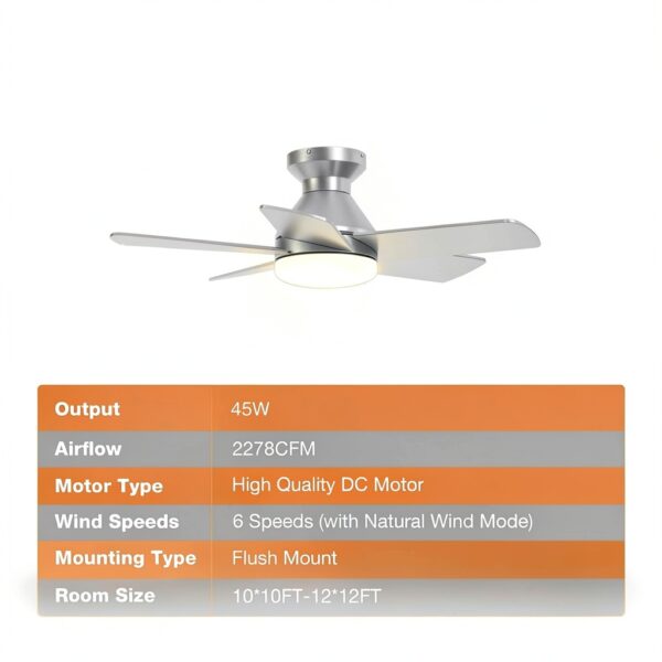 addlon Modern Ceiling Fan with Light Remote Control Quiet-2