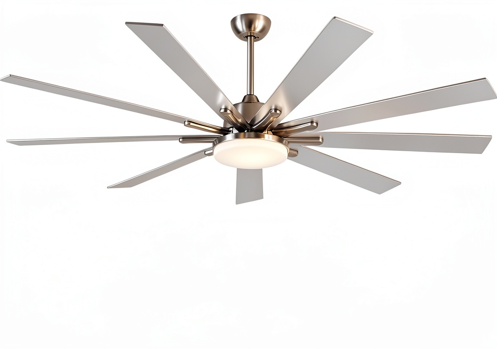 POCHFAN industrial ceiling fan installed in a modern living room