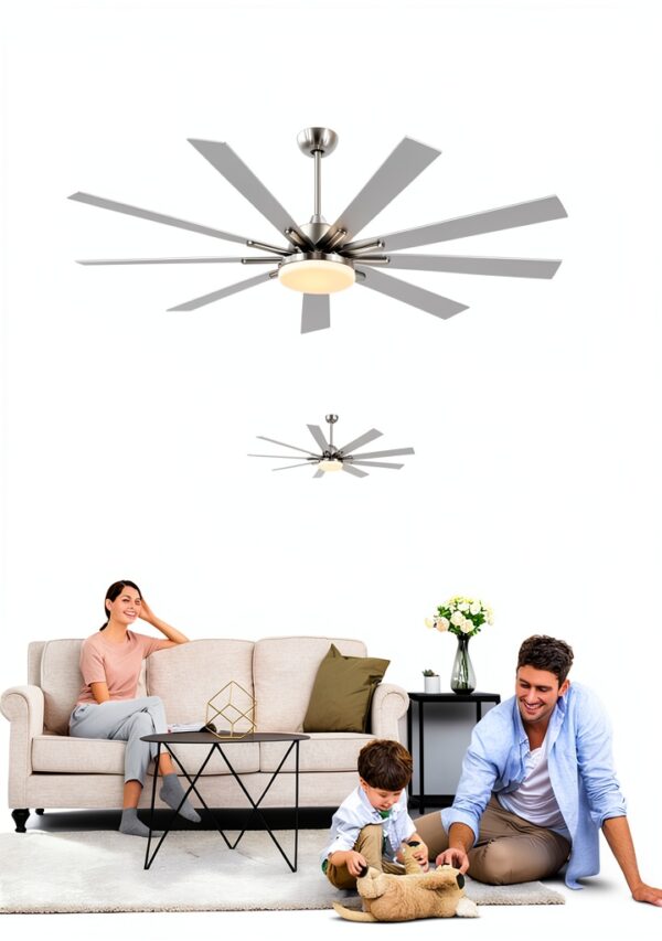 POCHFAN Industrial Ceiling Fan 24W LED Black-2