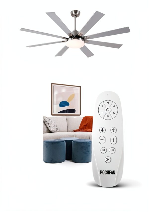 POCHFAN Ceiling Fan Modern LED Remote 72 Inch-6