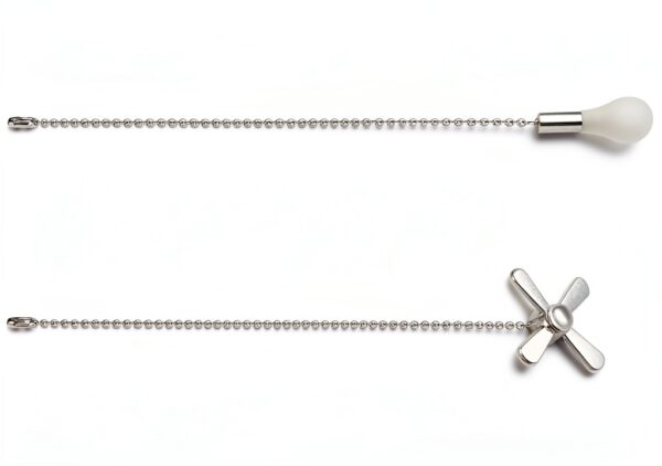 Ceiling Fan Pull Chain sunswan Brushed Metal Adjustable Short White-4