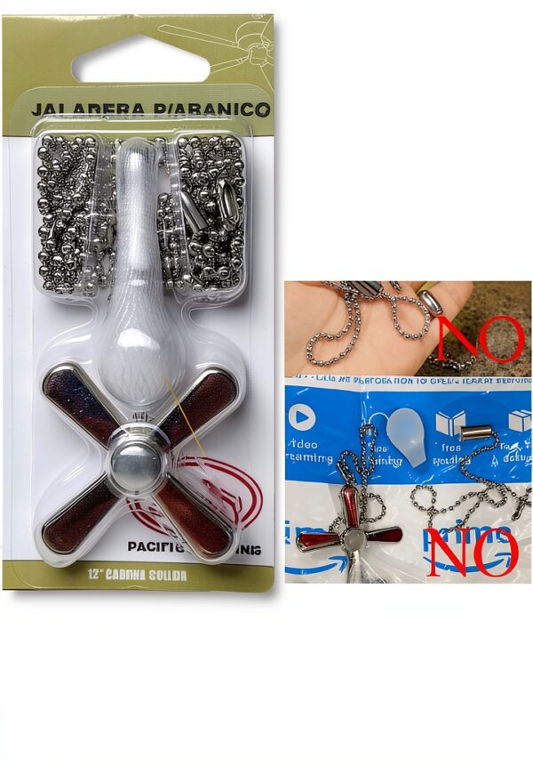 Ceiling Fan Pull Chain sunswan Brushed Metal Adjustable Short White-2