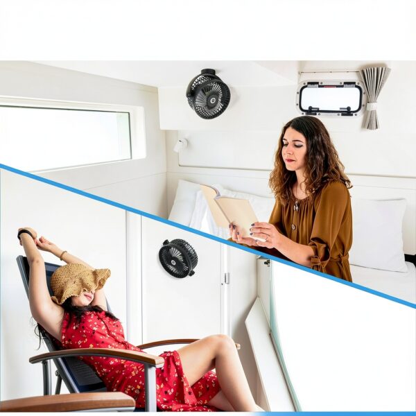 Ceiling Fan CruiSeaU Cruise Magnetic Black Compact 4‑Blade 360° Tilt-1