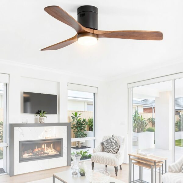 Sofucor 52 inch Ceiling Fan with Light Black Gold Modern Design-8