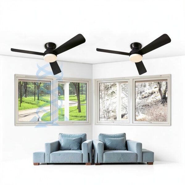 ZOUQILAI Ceiling Fan with Light 42 Inch Black Modern DC Motor-1