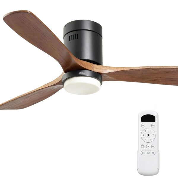 Sofucor 52 inch Ceiling Fan with Light Black Gold Modern Design-0
