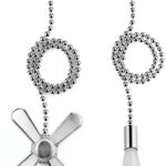 Ceiling Fan Pull Chain sunswan Brushed Metal Adjustable Short White-0