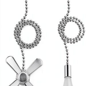 Ceiling Fan Pull Chain sunswan Brushed Metal Adjustable Short White-0