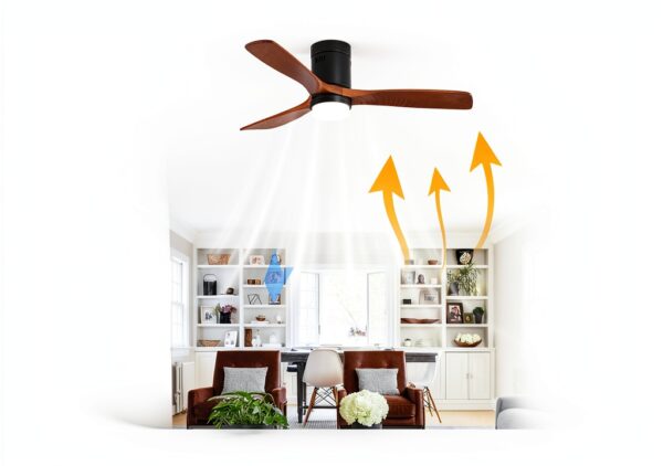 Sofucor 52 inch Ceiling Fan with Light Black Gold Modern Design-4