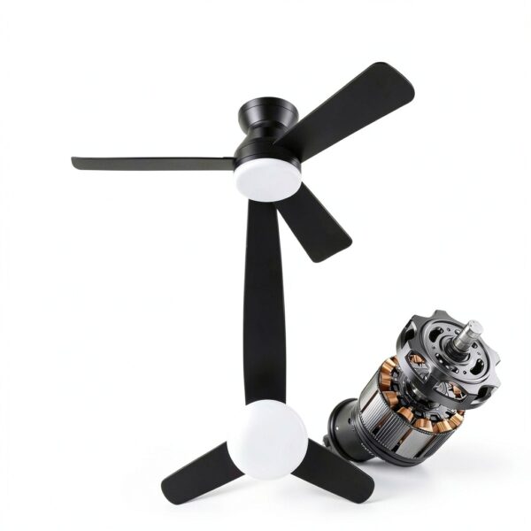 ZOUQILAI Ceiling Fan with Light 42 Inch Black Modern DC Motor-7