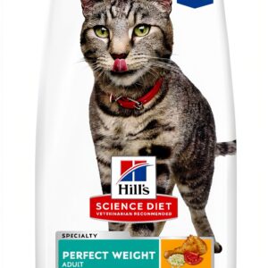 Hill's Science Diet Perfect Weight, Adult 1-6, Weight Management Support, Dry Cat Food, Chicken Recipe, 7 lb Bag-0