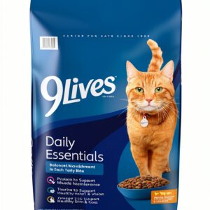 9Lives Daily Essentials Dry Cat Food 28 Pound Bag with Omega 3-0