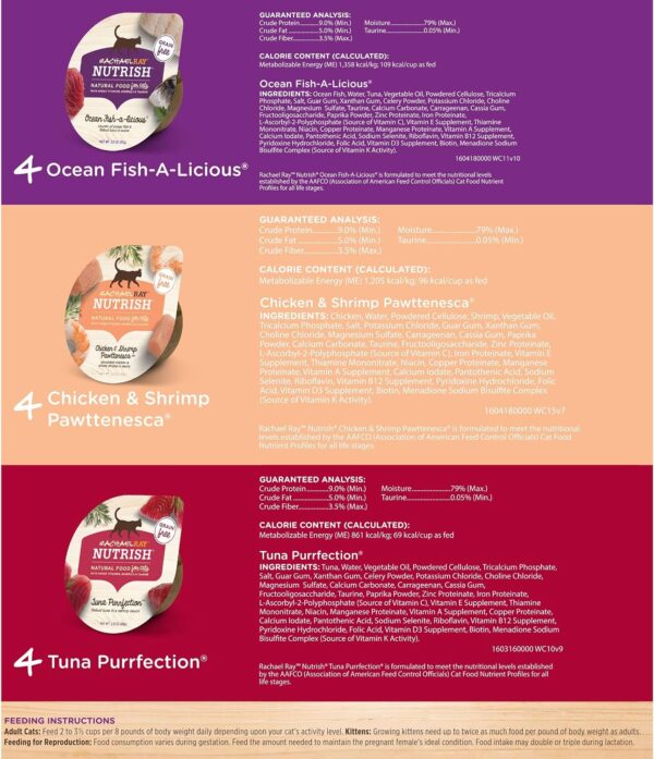 Rachael Ray Nutrish Wet Cat Food Ocean Lovers 2.8oz 12-Pack Grain-Free-7