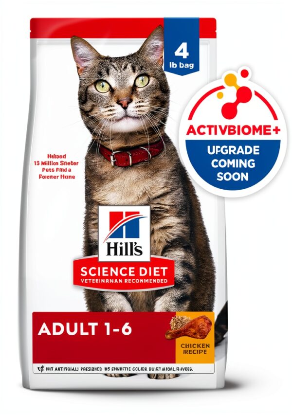 Hill's Science Diet Adult 1-6, Adult 1-6 Premium Nutrition, Dry Cat Food, Chicken Recipe, 4 lb Bag-13