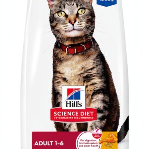Hill's Science Diet Adult 1-6, Adult 1-6 Premium Nutrition, Dry Cat Food, Chicken Recipe, 4 lb Bag-0